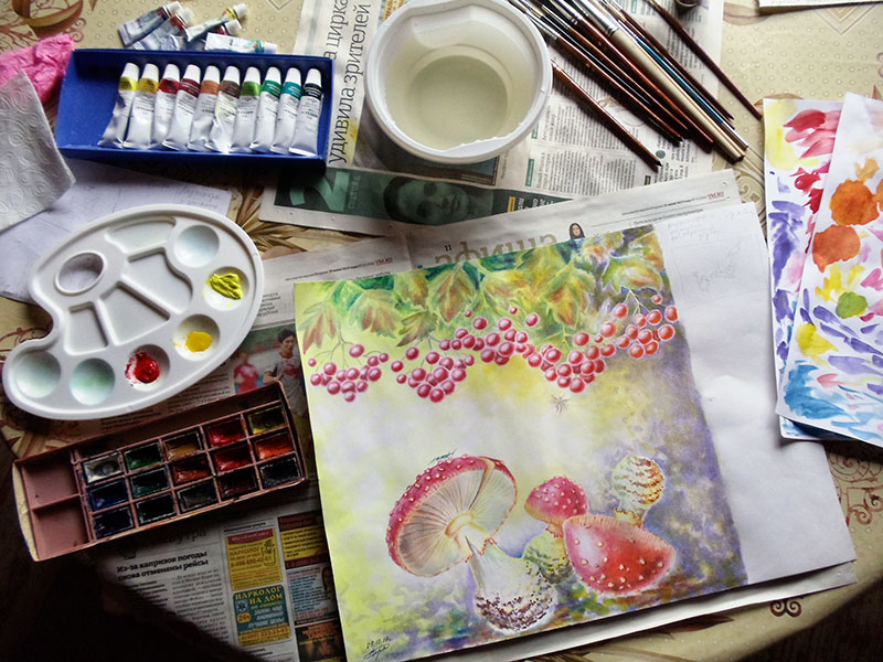 Работа над акварелью