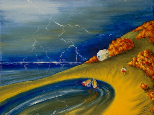 грозовой пейзаж маслом