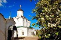 Монастырь и цветущие яблони