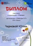 Диплом Черновой Юлии об участии в конкурсе "Природатут"